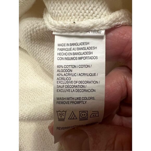 Izod Mens Vanilla Ice/Green  Crewneck  Sweater Sz L NWT - Picture 6 of 9